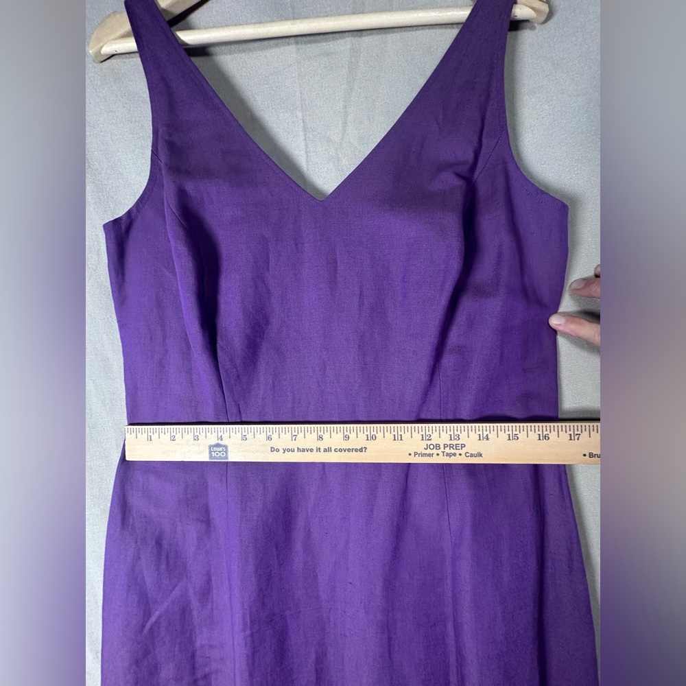 Ann Taylor Sleeveless Purple Linen Long Maxi Dress 12 New with Tags V-neck - Picture 13 of 15